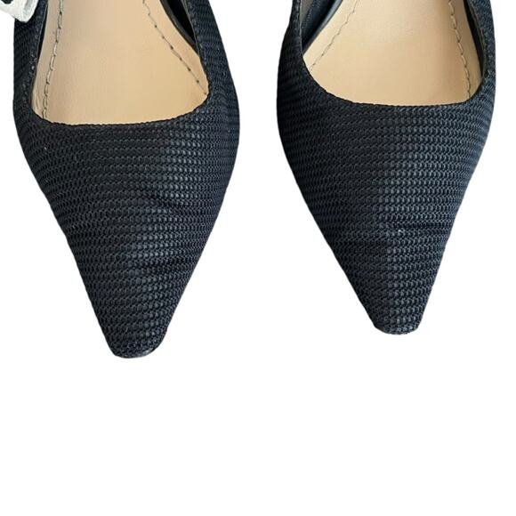 Christian Dior Women’s J’Adior Ribbon Black Cloth Point Toe Kitten Heels Sz 37 - Picture 4 of 12